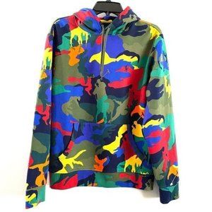 Polo Ralph Lauren Camouflage Pony Specter Knit Hoodie Sweatshirt Mens sz Small